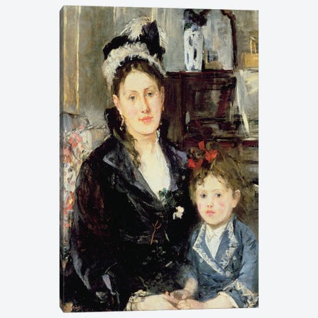 Madame Boursier And Her Daughter, 1873 Canvas Print #BMN7342} by Berthe Morisot Canvas Art Print