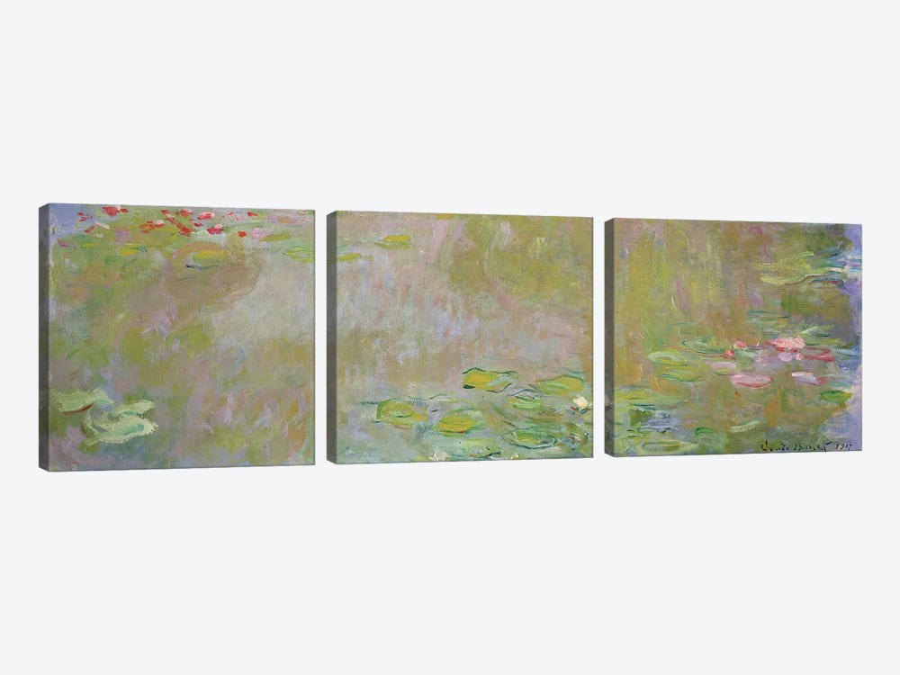 Waterlilies at Giverny, 1917  by Claude Monet 3-piece Art Print