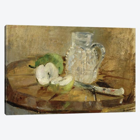 Still Life With A Cut Apple And A Pitcher, 1876 Canvas Print #BMN7366} by Berthe Morisot Canvas Artwork