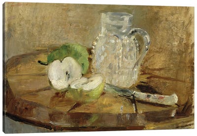 Still Life With A Cut Apple And A Pitcher, 1876 Canvas Art Print