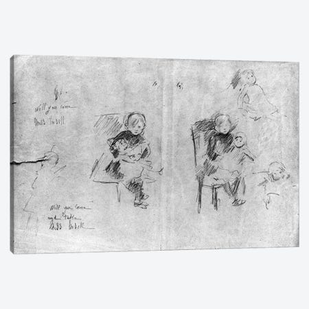 Studies For Little Girl With A Doll, 1884 Canvas Print #BMN7367} by Berthe Morisot Canvas Art