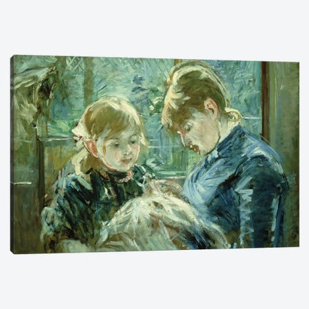 The Dressmaking Lesson (Le Lecon de Couture), 1884 Canvas Print #BMN7375} by Berthe Morisot Art Print