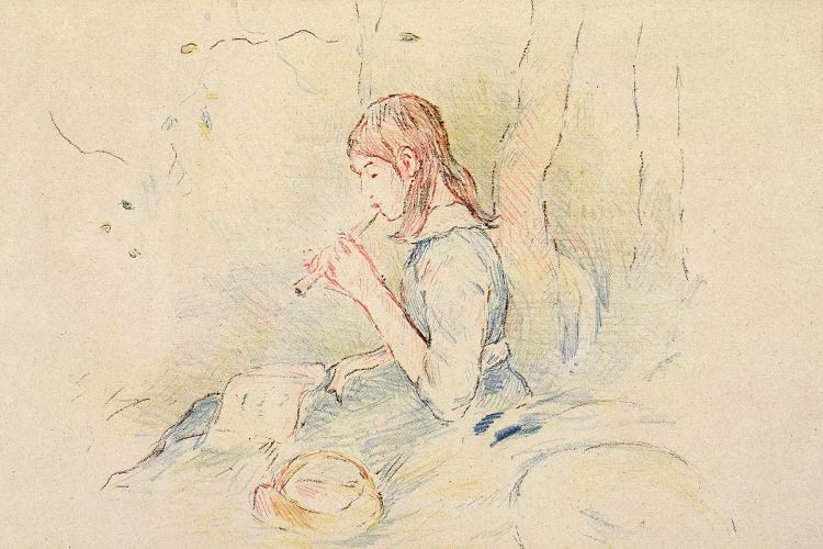 The Flageolet Player, 1890 by Berthe Morisot wall art