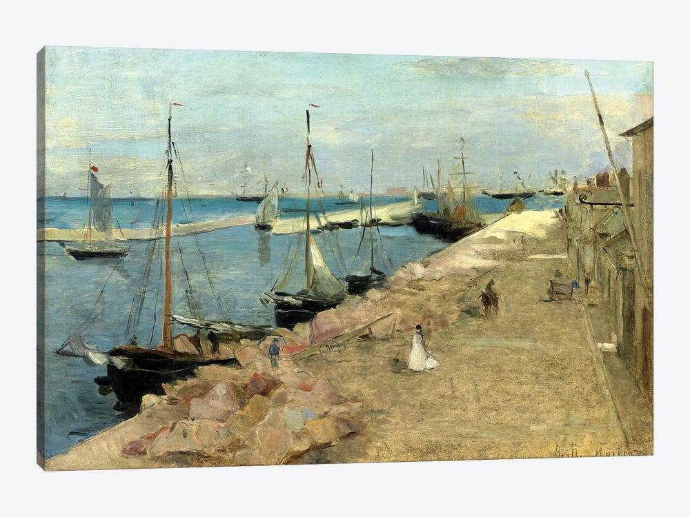 The Harbour At Cherbourg, 1871 by Berthe Morisot 1-piece Canvas Art Print