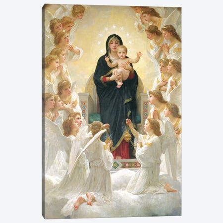 The Virgin with Angels, 1900  Canvas Print #BMN737} by William-Adolphe Bouguereau Canvas Art Print