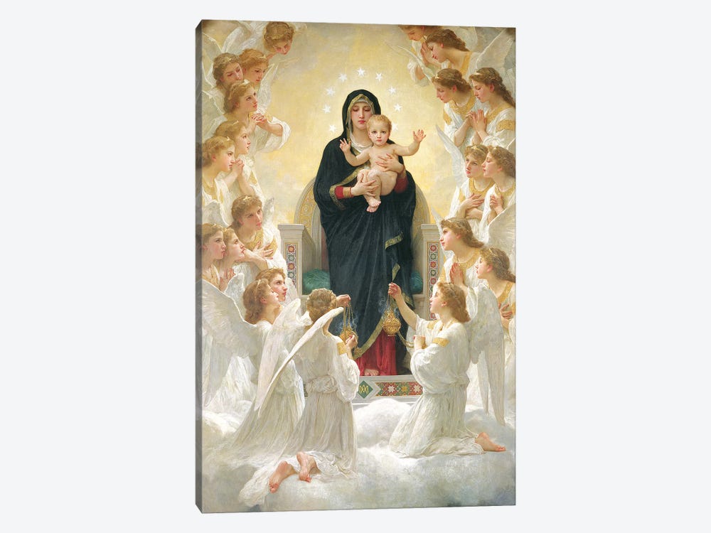 The Virgin with Angels, 1900  by William-Adolphe Bouguereau 1-piece Canvas Art