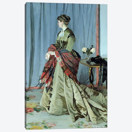 Portrait of Madame Louis Joachim Gaudibert, 1868  Canvas Print #BMN738} by Claude Monet Canvas Wall Art