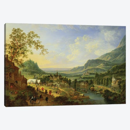 A Village Fete in the Rhine Valley  Canvas Print #BMN739} by Jan Griffier the Elder Canvas Art