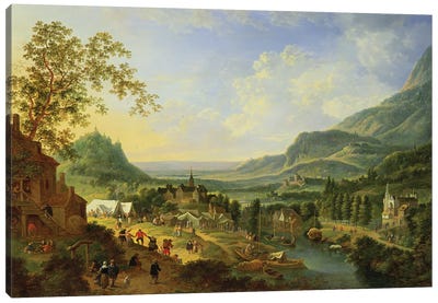 A Village Fete in the Rhine Valley  Canvas Art Print