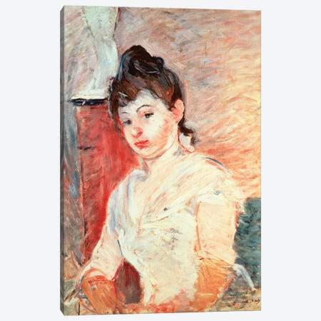 Young Girl In White Canvas Print #BMN7406} by Berthe Morisot Canvas Print