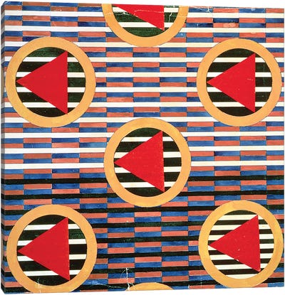 Red Triangles In Circles Canvas Art Print - Lyubov Popova