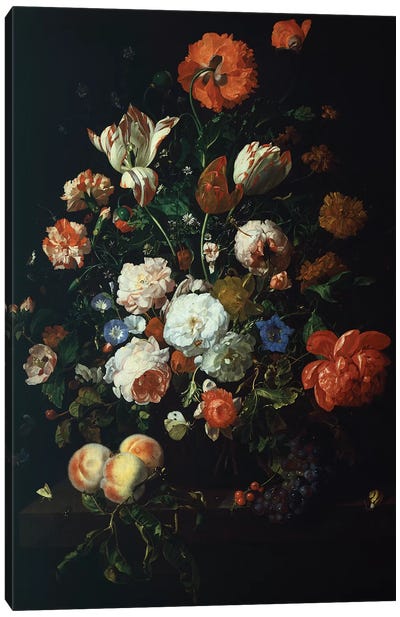 Bouquet Of Flowers Canvas Art Print - Rachel Ruysch