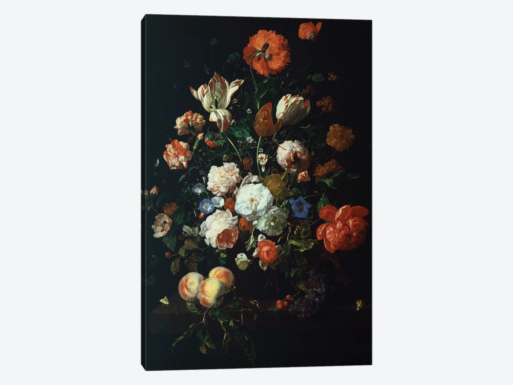 Bouquet Of Flowers by Rachel Ruysch 1-piece Canvas Wall Art