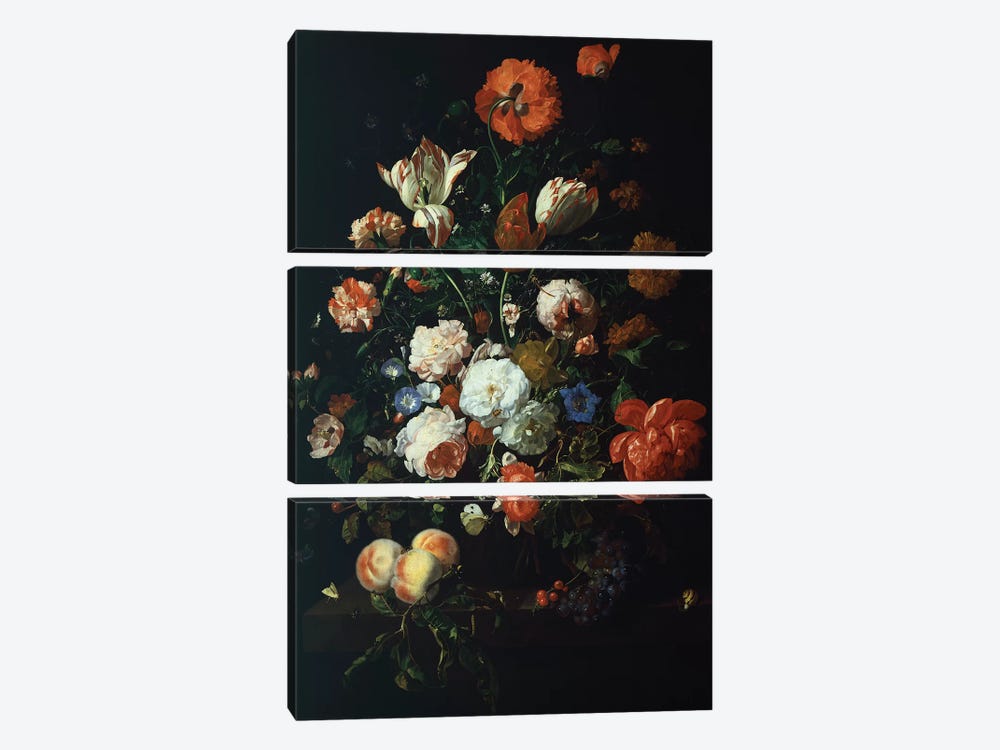 Bouquet Of Flowers by Rachel Ruysch 3-piece Canvas Art