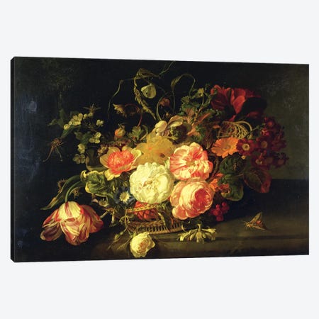 Flowers And Insects, 1711 Canvas Print #BMN7448} by Rachel Ruysch Canvas Artwork