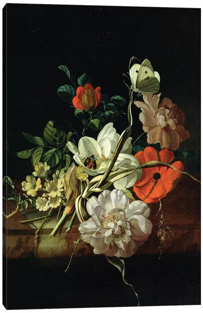 Still Life With Flowers Canvas Art Print - Dutch Golden Age Art