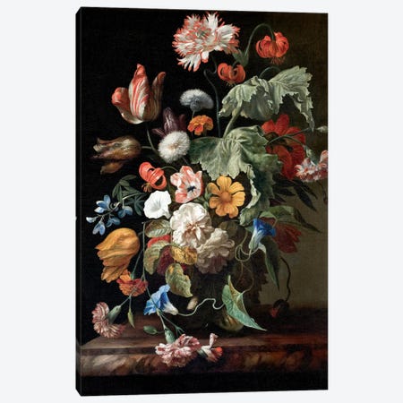 Still-Life With Flowers, c.1700 Canvas Print #BMN7456} by Rachel Ruysch Canvas Wall Art