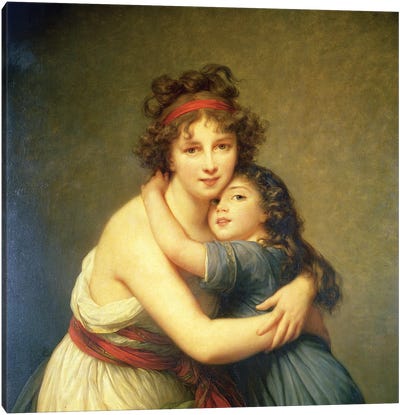 In Zoom Detail, Madame Vigee-Lebrun And Her Daughter, Jeanne-Lucie-Louise, 1789 Canvas Art Print - Elisabeth Louise Vigee Le Brun