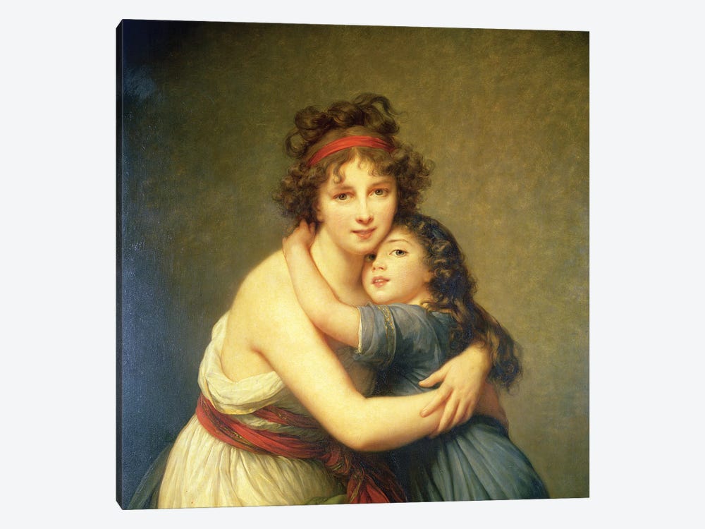 In Zoom Detail, Madame Vigee-Lebrun And Her Daughter, Jeanne-Lucie-Louise, 1789 by Elisabeth Louise Vigee Le Brun 1-piece Canvas Wall Art
