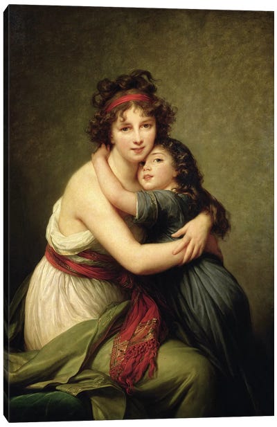 Madame Vigee-Lebrun And Her Daughter, Jeanne-Lucie-Louise, 1789 Canvas Art Print - Elisabeth Louise Vigee Le Brun