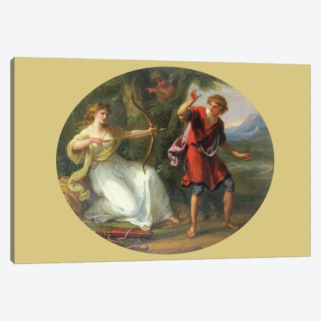 A Nymph Drawing Her Bow On A Youth, 1780 Canvas Print #BMN7472} by Angelica Kauffmann Art Print
