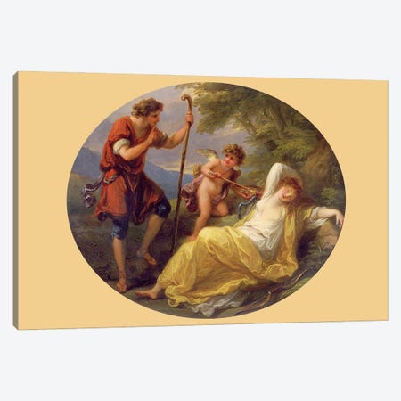 A Sleeping Nymph Watched By A Shepherd, 1780 Canvas Print #BMN7475} by Angelica Kauffmann Canvas Artwork