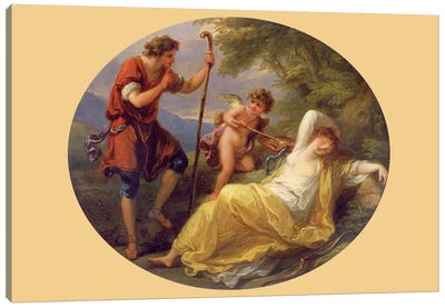 A Sleeping Nymph Watched By A Shepherd, 1780 Canvas Art Print
