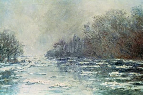 Snowscapes: The Break up at Vetheuil, c.1883  by Claude Monet