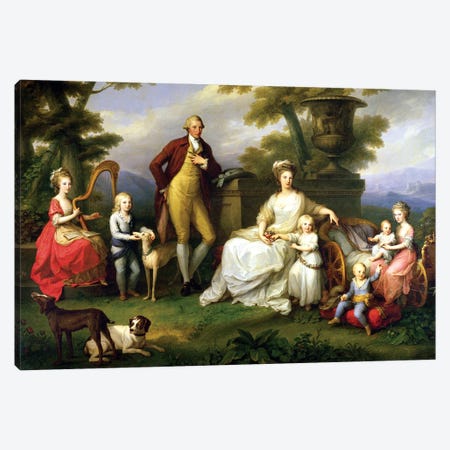 Ferdinand IV (King Of Naples) And His Family Canvas Print #BMN7491} by Angelica Kauffmann Art Print