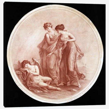 Graces Awakening Cupid, 1776 Canvas Print #BMN7493} by Angelica Kauffmann Art Print