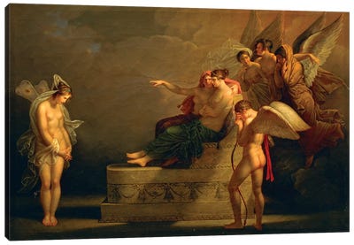 Legend Of Cupid And Psyche Canvas Art Print - Angelica Kauffmann