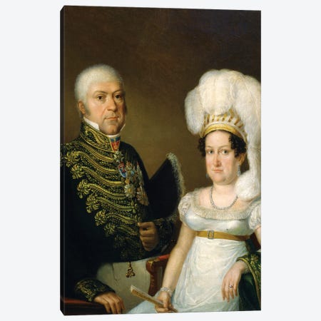 Portrait Of A General And His Wife Canvas Print #BMN7509} by Angelica Kauffmann Canvas Art Print