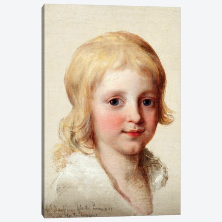 Portrait Study Of Francesco, Crown Prince Of Naples, As A Boy Canvas Print #BMN7523} by Angelica Kauffmann Art Print