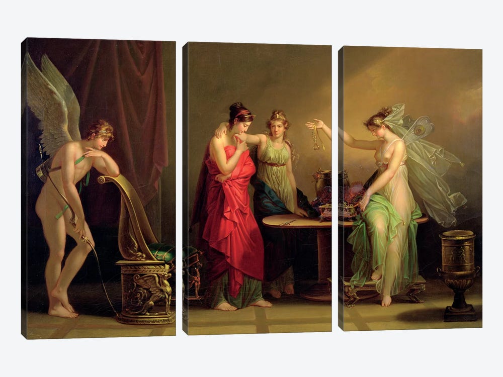 The Legend Of Cupid And Psyche by Angelica Kauffmann 3-piece Canvas Print
