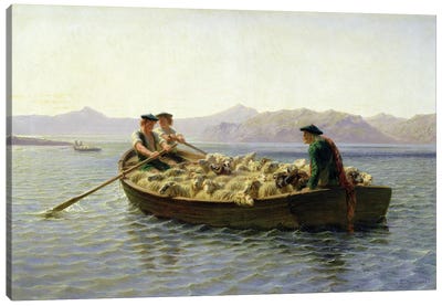 Rowing-Boat, 1863 Canvas Art Print - Harbor & Port Art