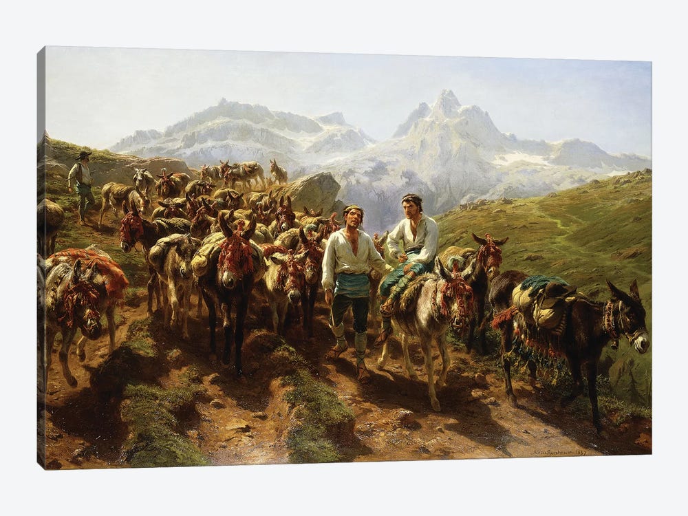 Spanish Muleteers Crossing The Pyrenees, 1857 by Rosa Bonheur 1-piece Canvas Art Print