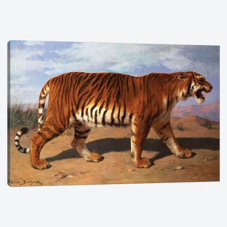 Stalking Tiger Canvas Print #BMN7554} by Rosa Bonheur Canvas Art Print