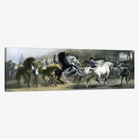 The Horse Fair (Colour Lithograph) Canvas Print #BMN7559} by Rosa Bonheur Canvas Artwork