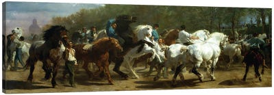 The Horse Fair, 1852-55 (Oil On Canvas) Canvas Art Print - Realism Art