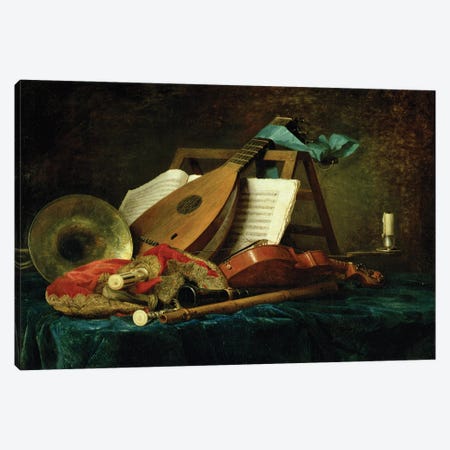 The Attributes Of Music, 1770 Canvas Print #BMN7572} by Anne Vallayer-Coster Canvas Artwork
