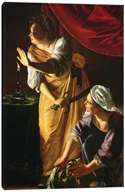 Judith And Maidservant With The Head Of Holofernes, c.1625 Canvas Art Print - Artemisia Gentileschi