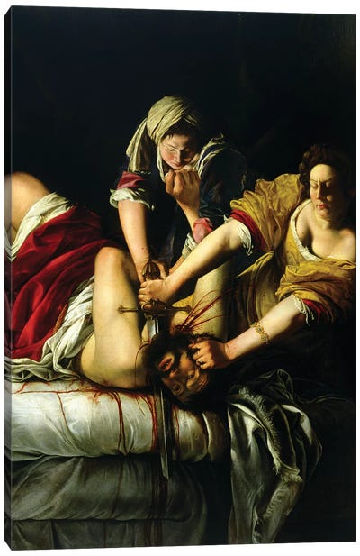 Judith Slaying Holofernes (Galleria degli Uffizi), 1612-21 Canvas Art Print - Baroque Art