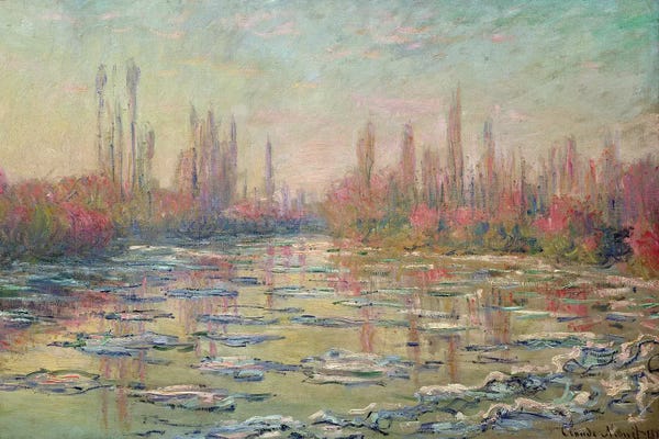 All Things Monet: The Thaw on the Seine, near Vetheuil, 1880  by Claude Monet