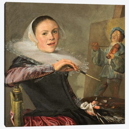 Self-Portrait, c.1630 Canvas Print #BMN7613} by Judith Leyster Canvas Art Print