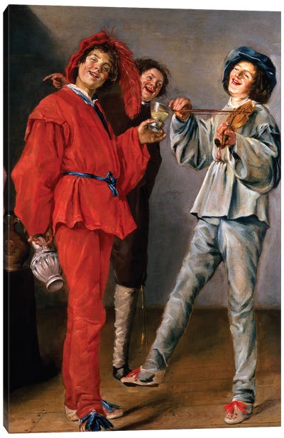 Three Boys Merry-Making, c.1629 Canvas Art Print - Judith Leyster