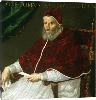Portrait Of Pope Gregory XIII (Ugo Buoncompagni) Canvas Art Print - Lavinia Fontana