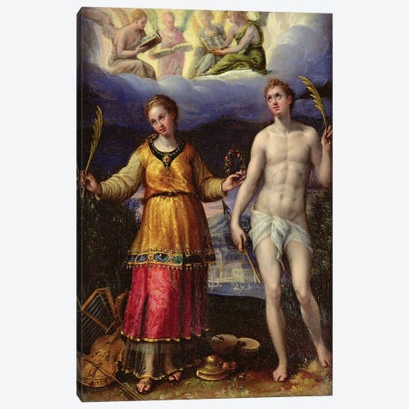 St. Sebastian And St. Cecilia Canvas Print #BMN7628} by Lavinia Fontana Canvas Wall Art