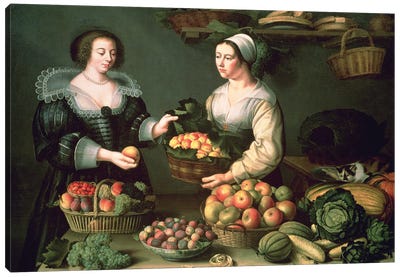 The Fruit And Vegetable Seller Canvas Art Print