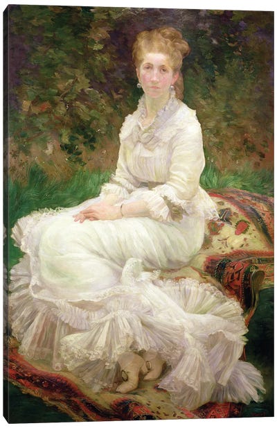 The Woman In White, c.1880 Canvas Art Print