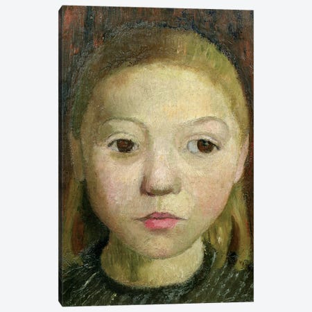 Head Of A Girl Canvas Print #BMN7642} by Paula Modersohn-Becker Canvas Artwork